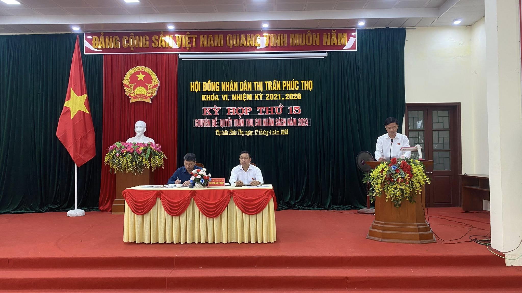 HĐND Thị trấn Phúc Thọ khóa VI, nhiệm kỳ 2021-2026 tổ chức Kỳ họp thứ 15 (kỳ họp chuyên đề)
